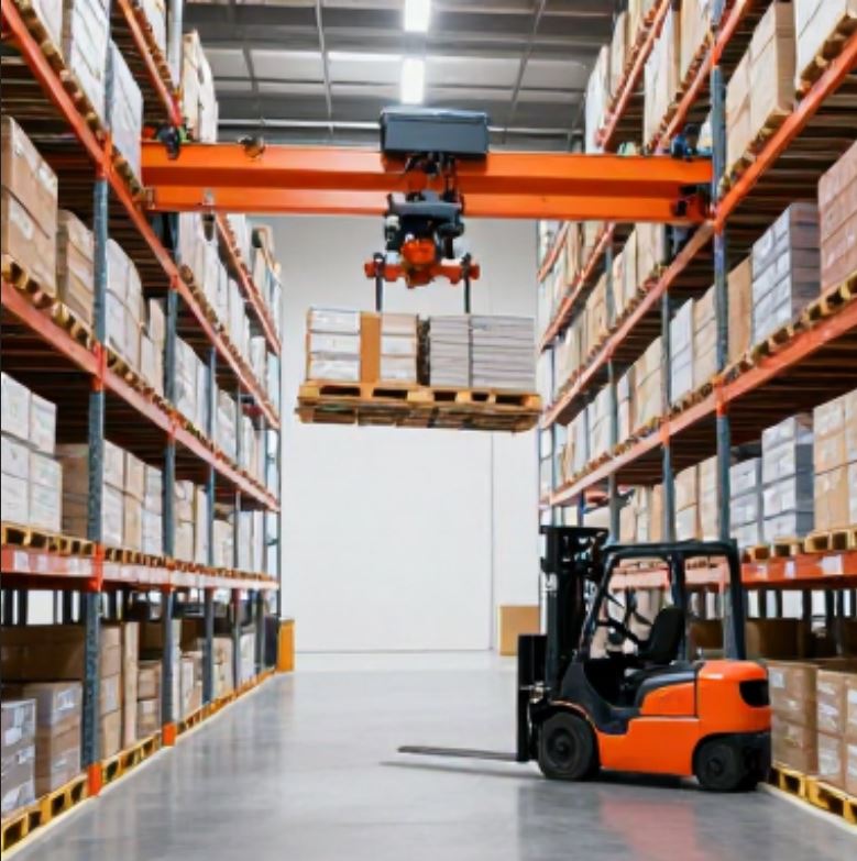 برتری جرثقیل مرکزی بر لیفتراک در مدیریت هوشمند فضای انبار